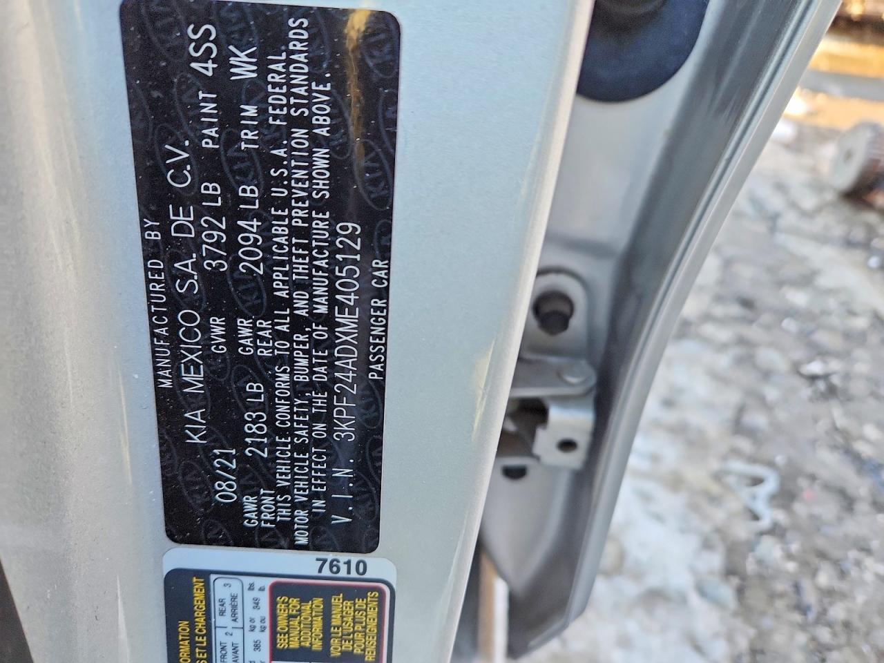 2021 KIA Forte fe