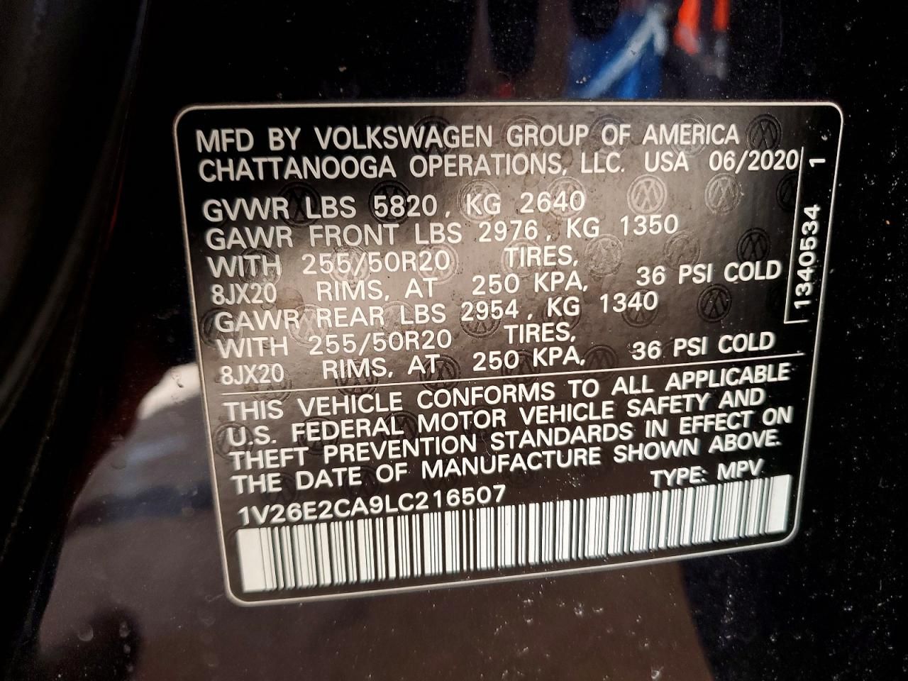 2020 Volkswagen Atlas Cross Sport se