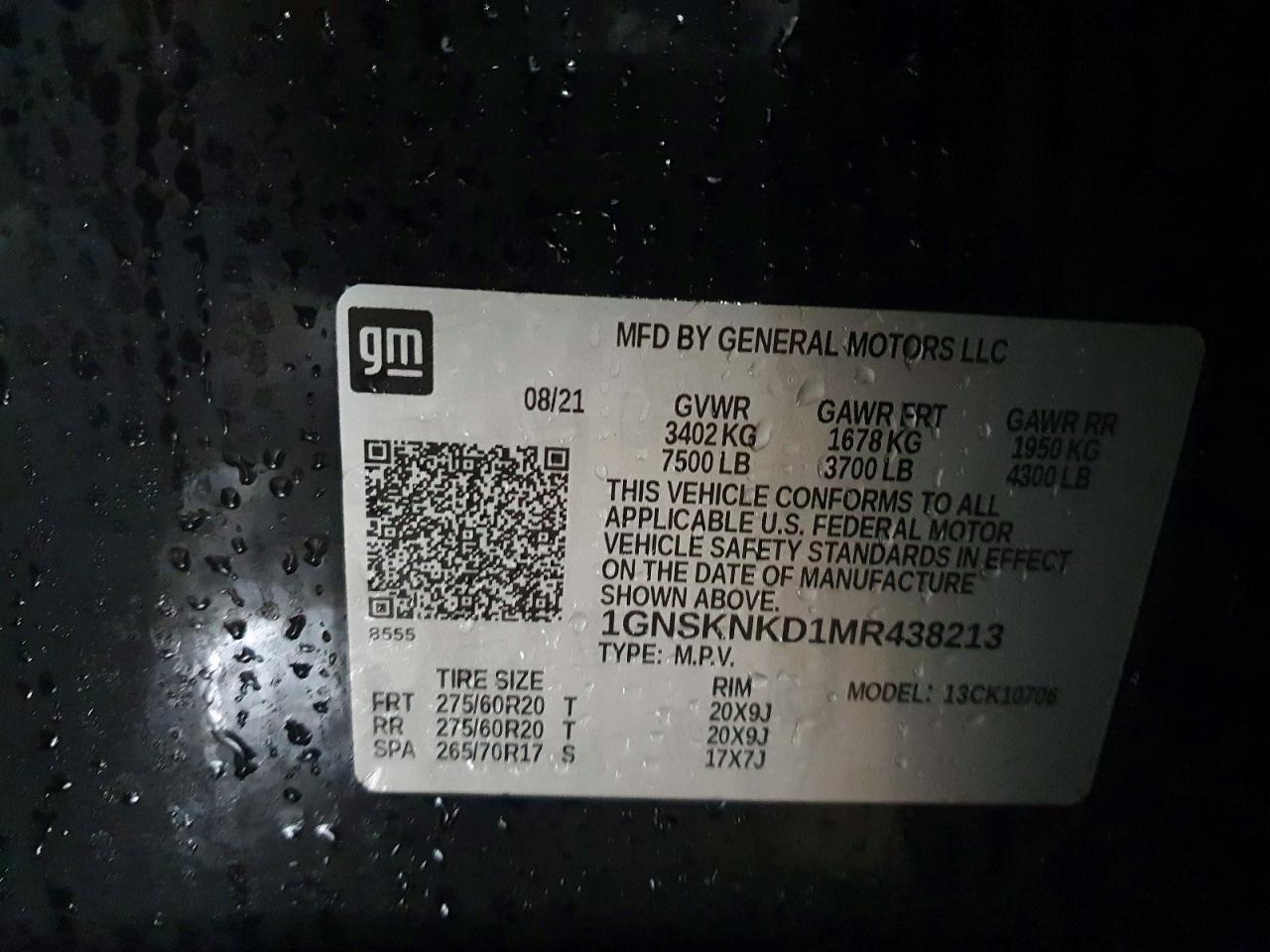 2021 Chevrolet Tahoe K1500 lt