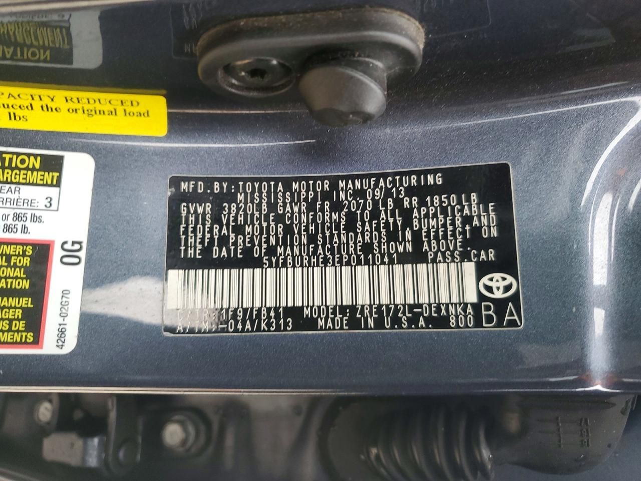 2014 Toyota Corolla l