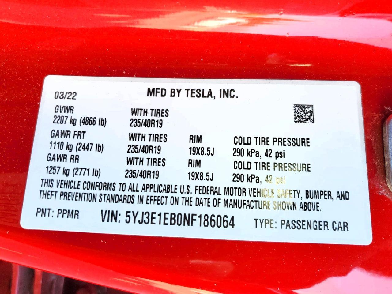 2022 Tesla Model 3