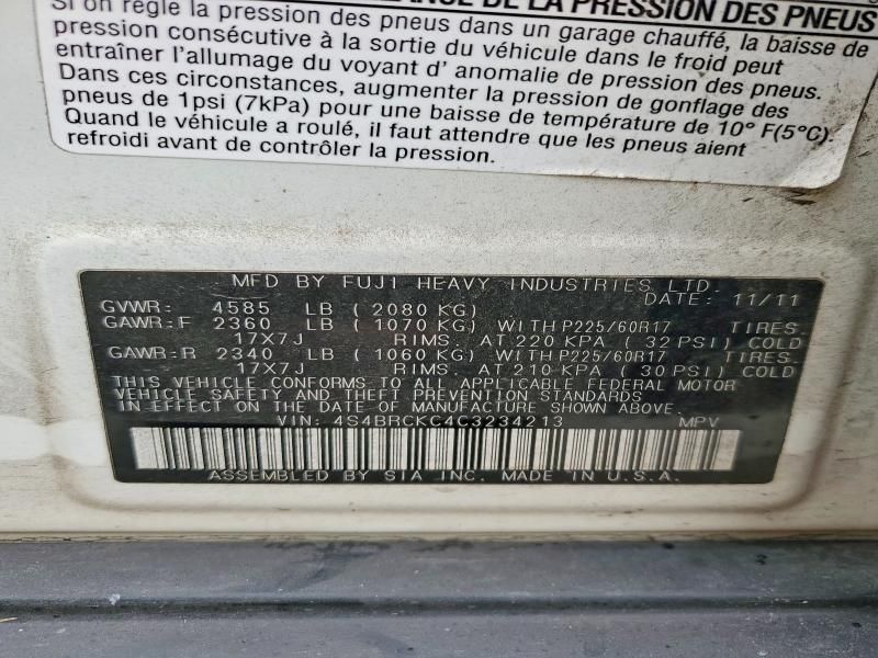 2012 Subaru Outback 2.5i Limited