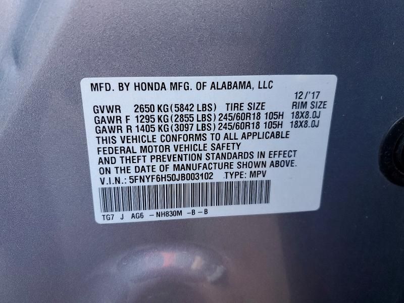 2018 Honda Pilot exl