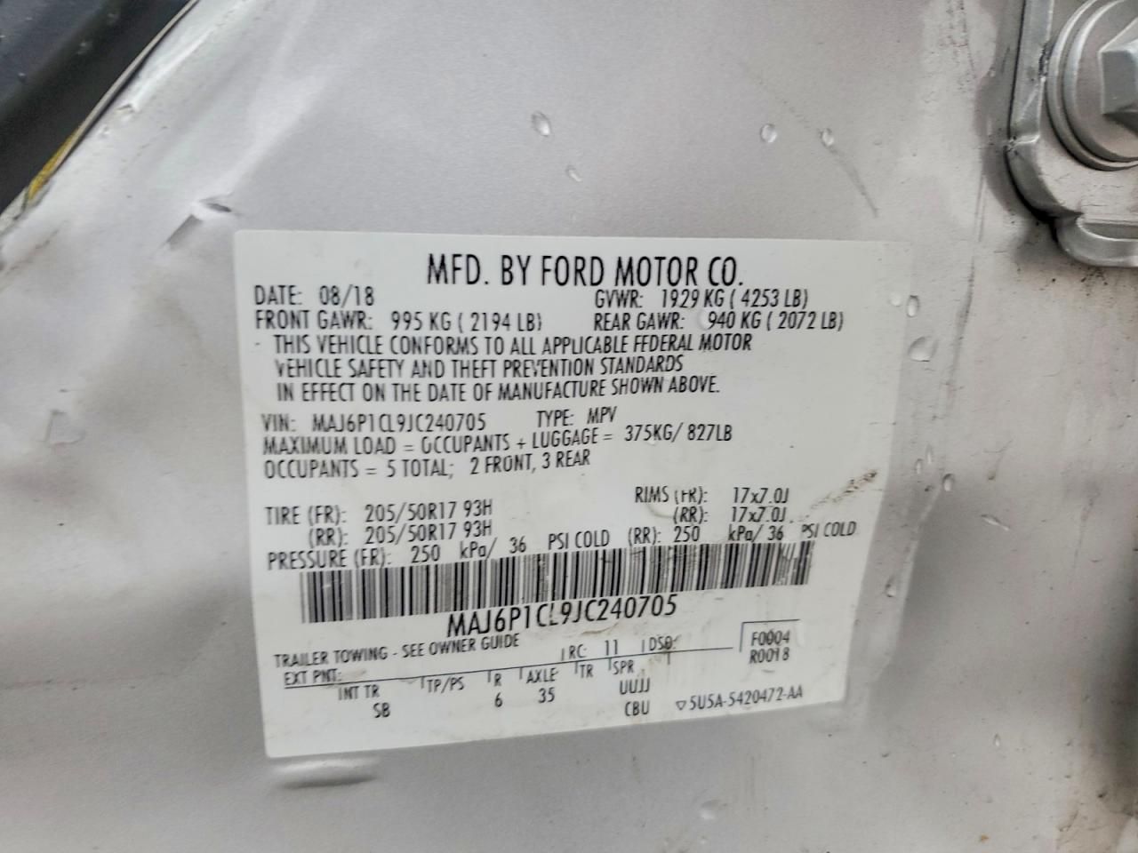 2018 Ford Ecosport ses