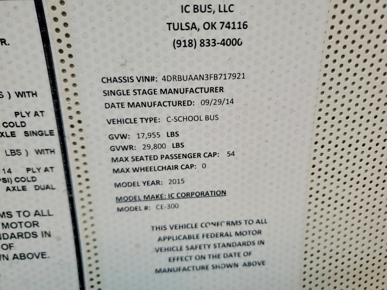 2015 Ic Corporation 3000 CE