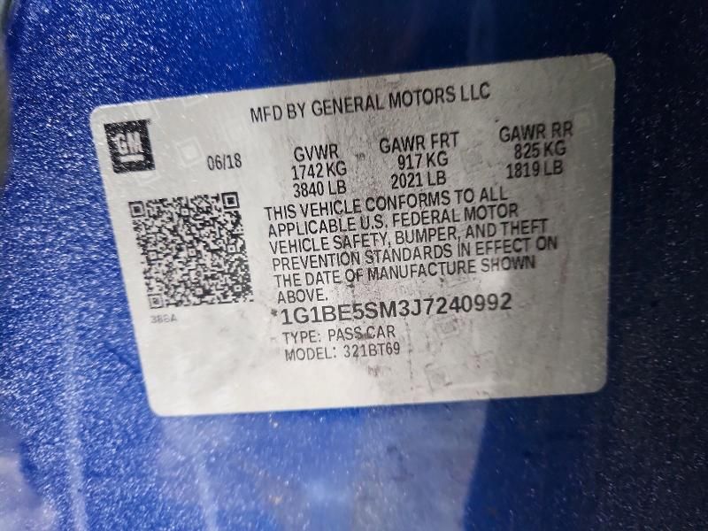 2018 Chevrolet Cruze lt