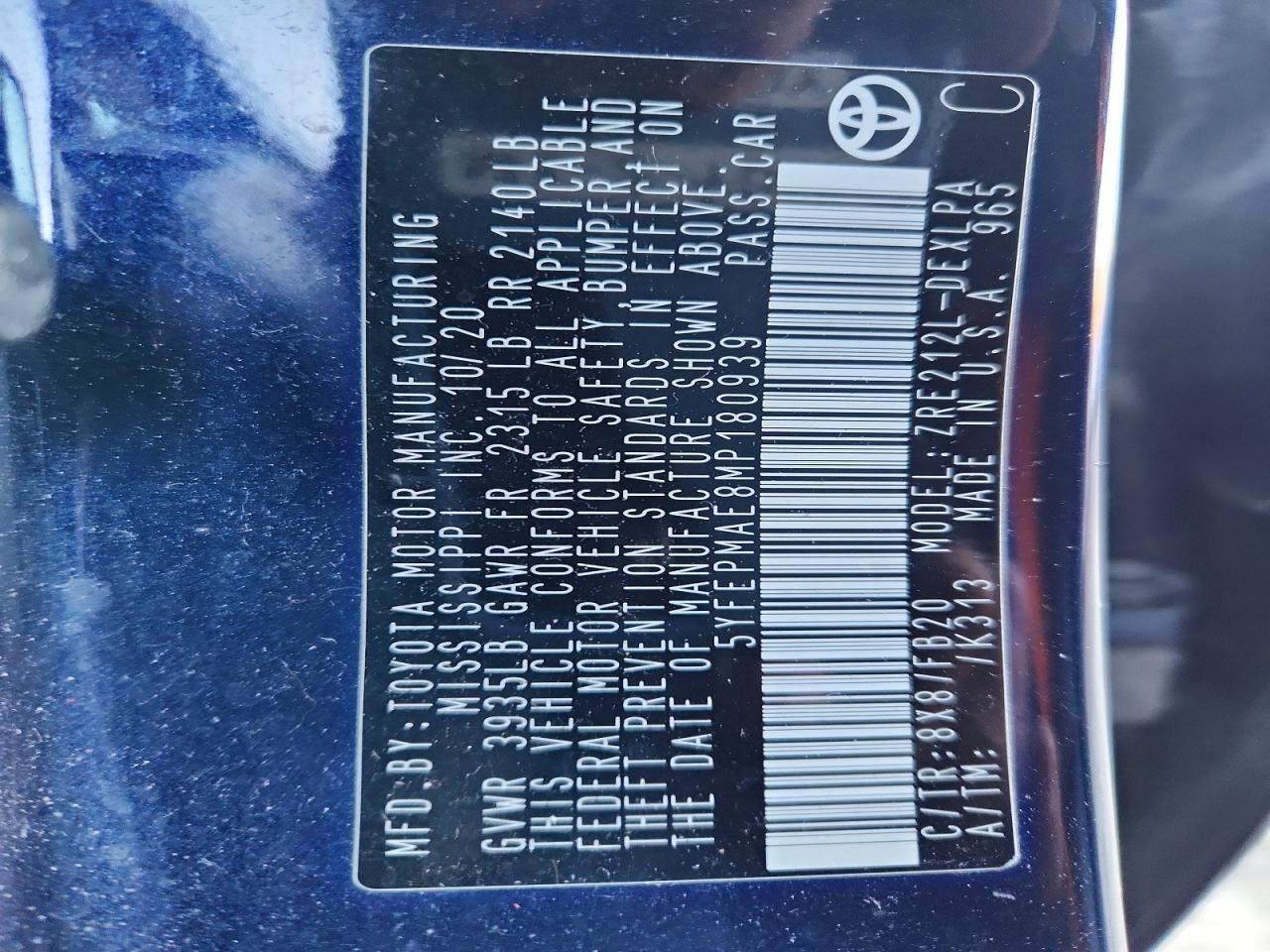 2021 Toyota Corolla le