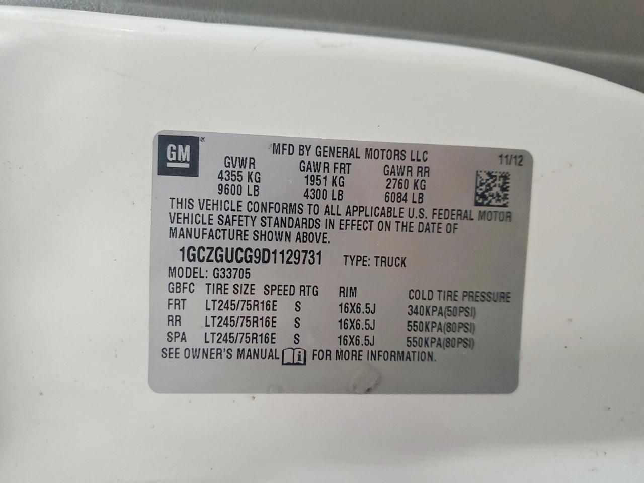 2013 Chevrolet Express G3500 Delivery Van