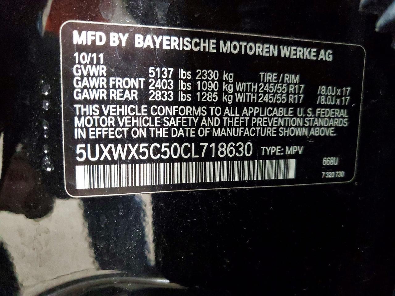 2012 BMW X3 Xdrive28i