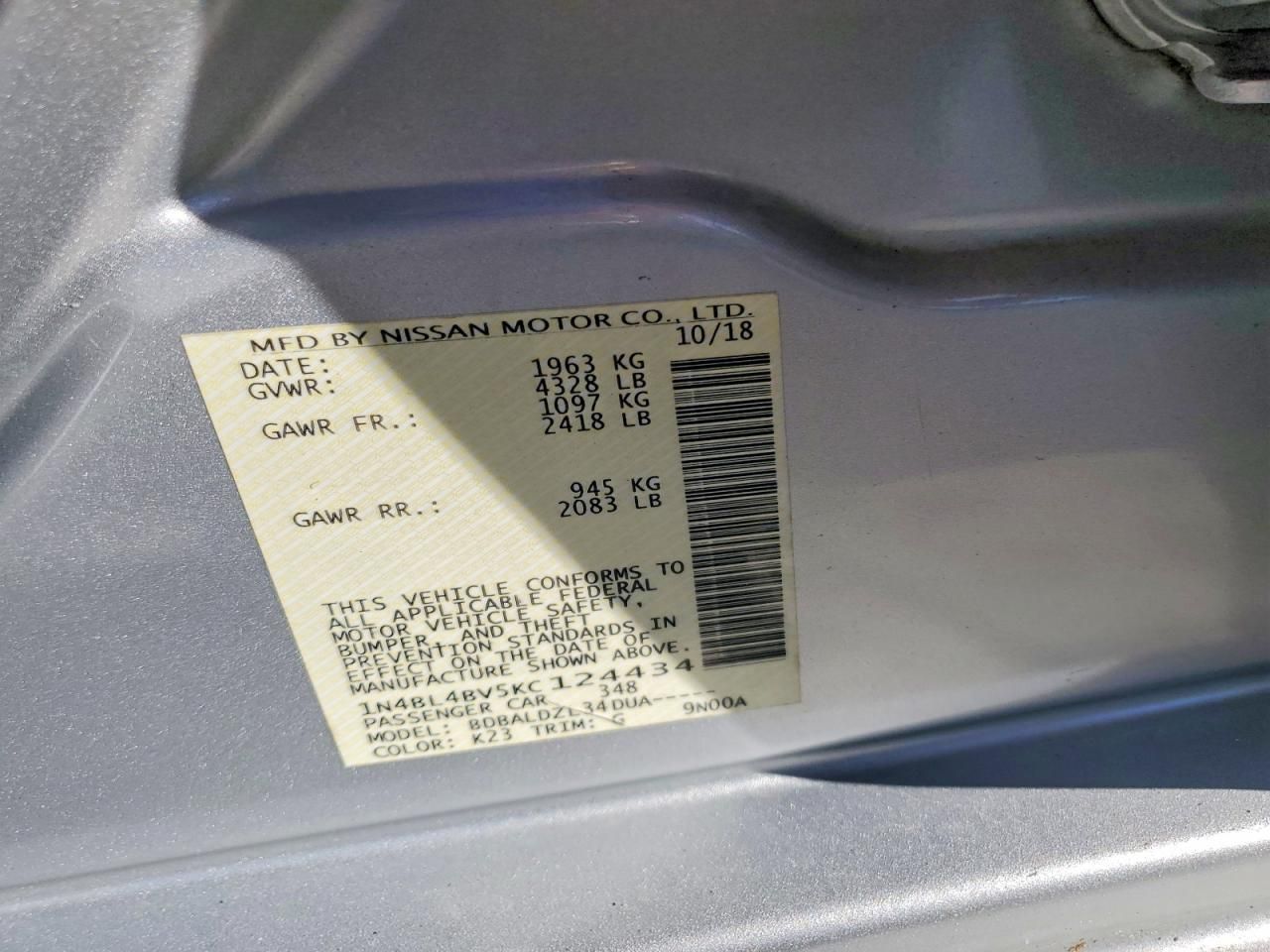 2019 Nissan Altima s