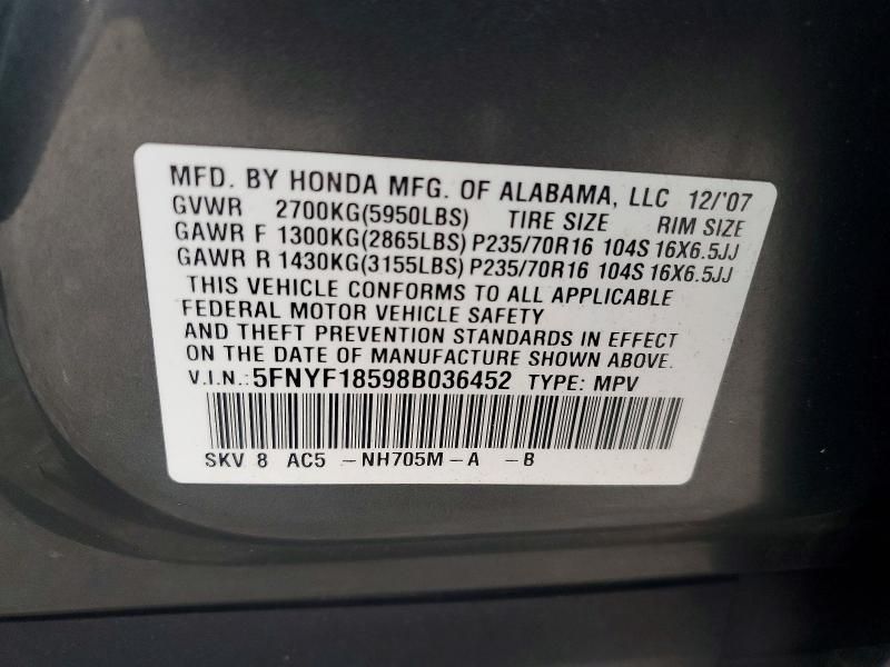 2008 Honda Pilot exl