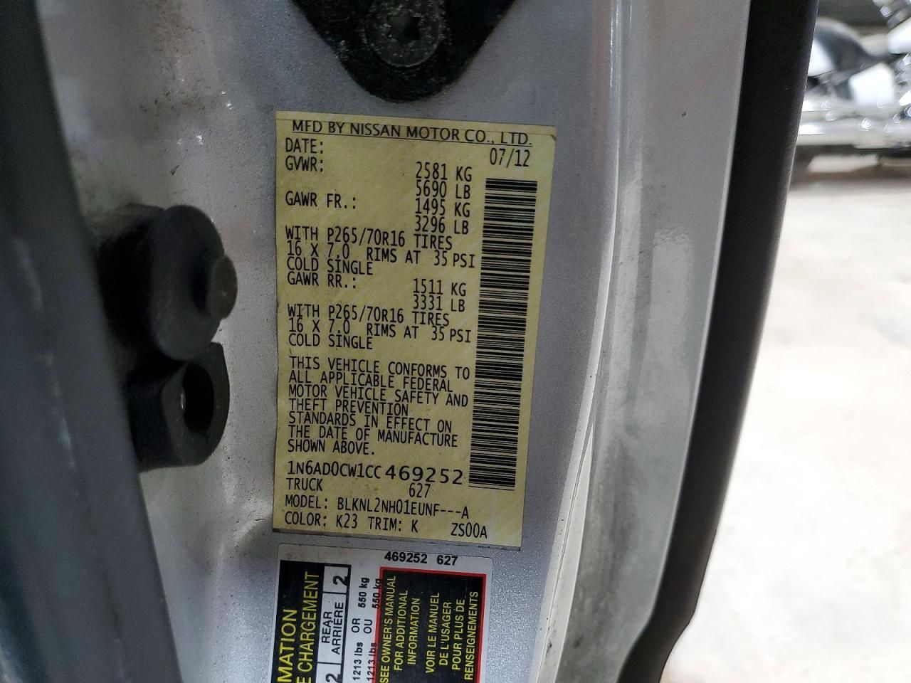 2012 Nissan Frontier sv