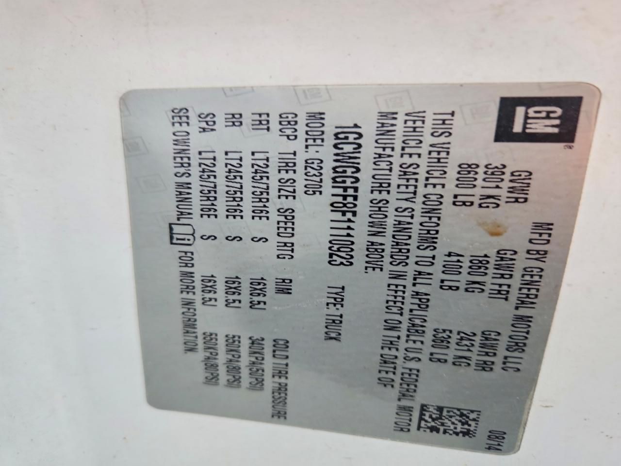 2015 Chevrolet Express G2500