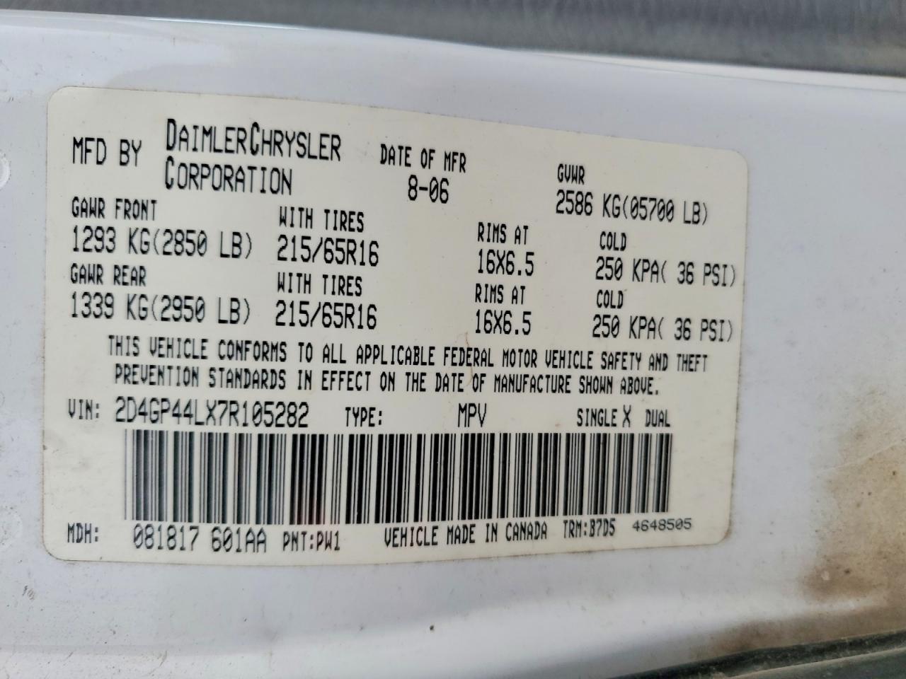 2007 Dodge Grand Caravan sxt