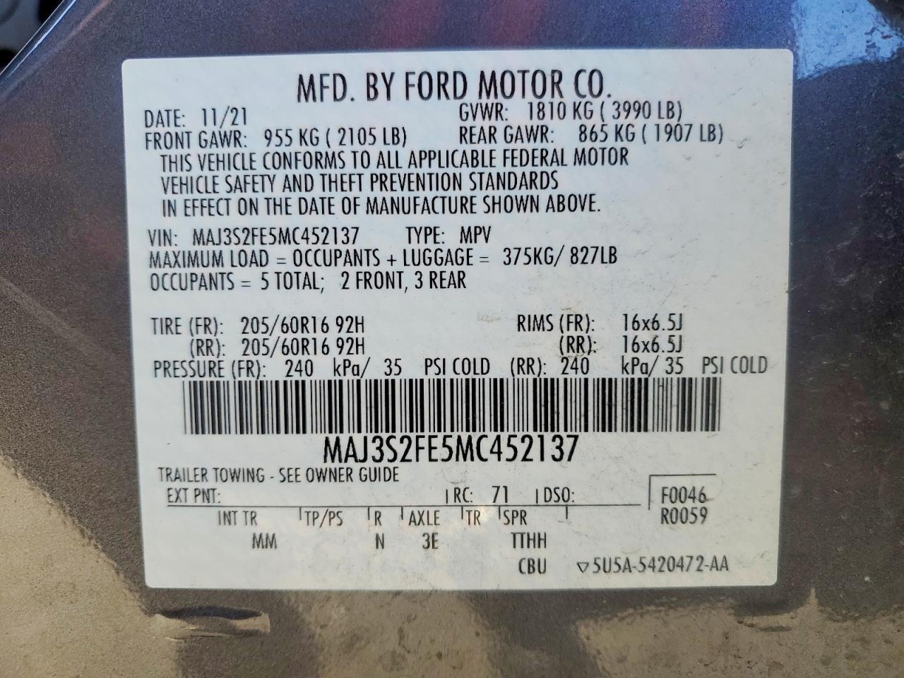 2021 Ford Ecosport s