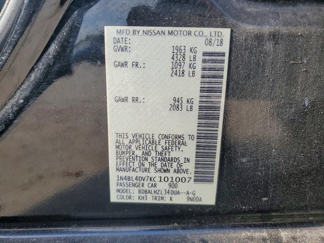 2019 Nissan Altima sv