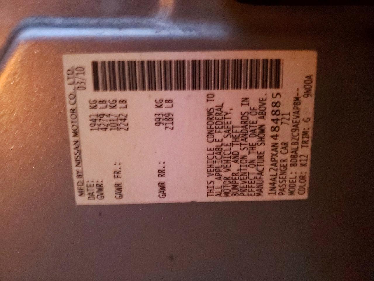 2010 Nissan Altima Base