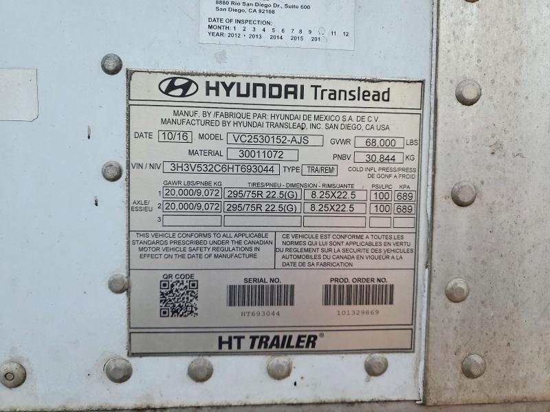 2017 Hyundai Translead VC2530152-AJS DRY Van Trailer