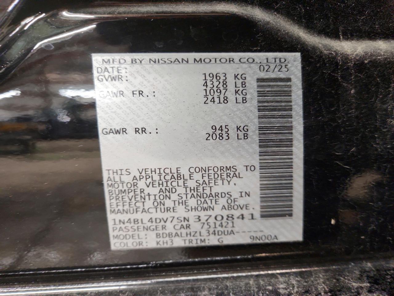 2025 Nissan Altima sv