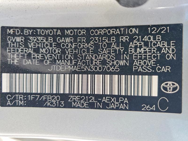 2022 Toyota Corolla le