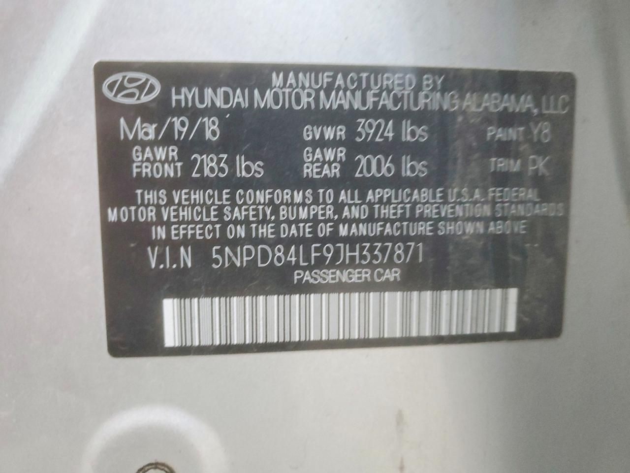 2018 Hyundai Elantra sel