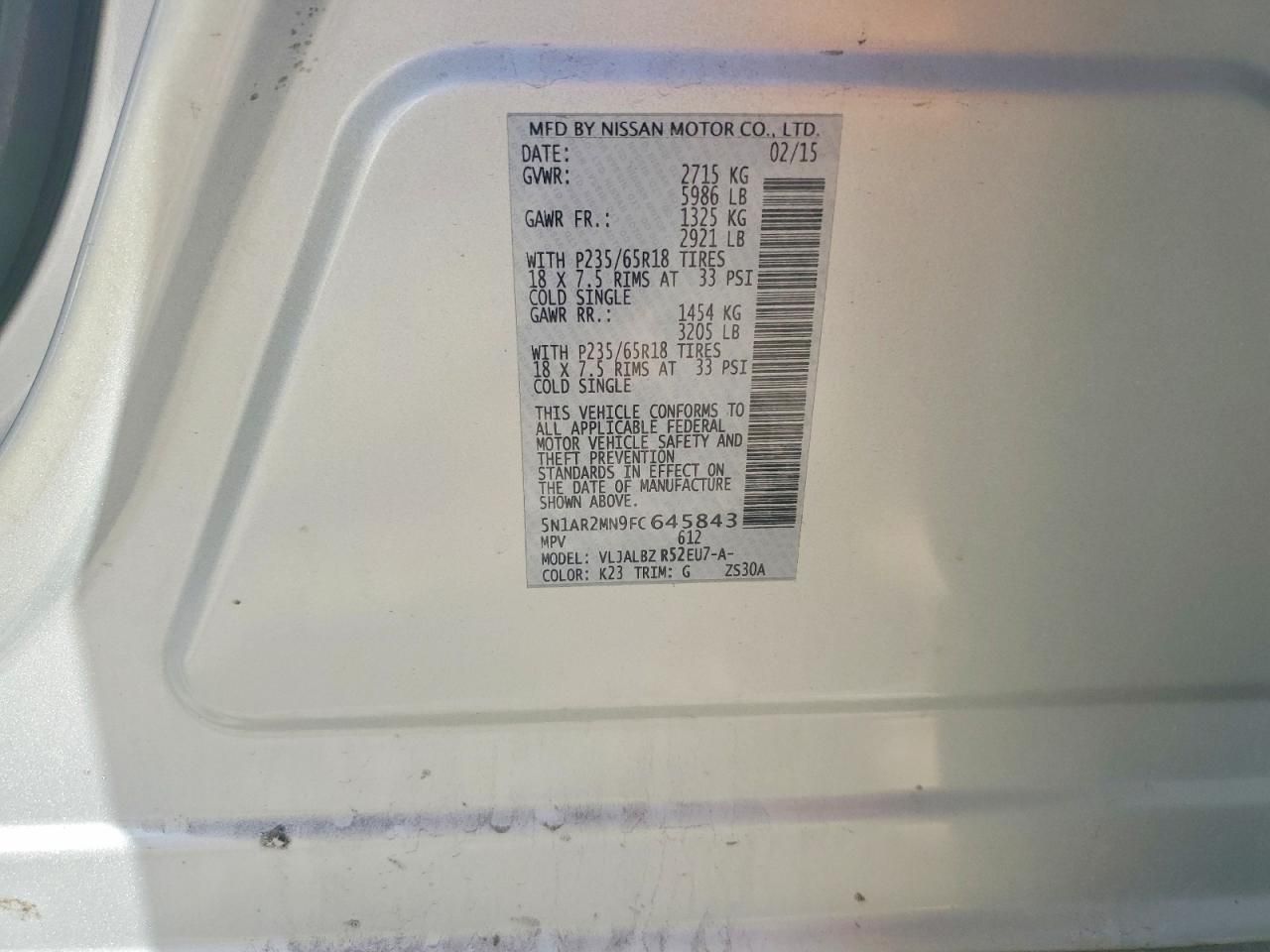 2015 Nissan Pathfinder s