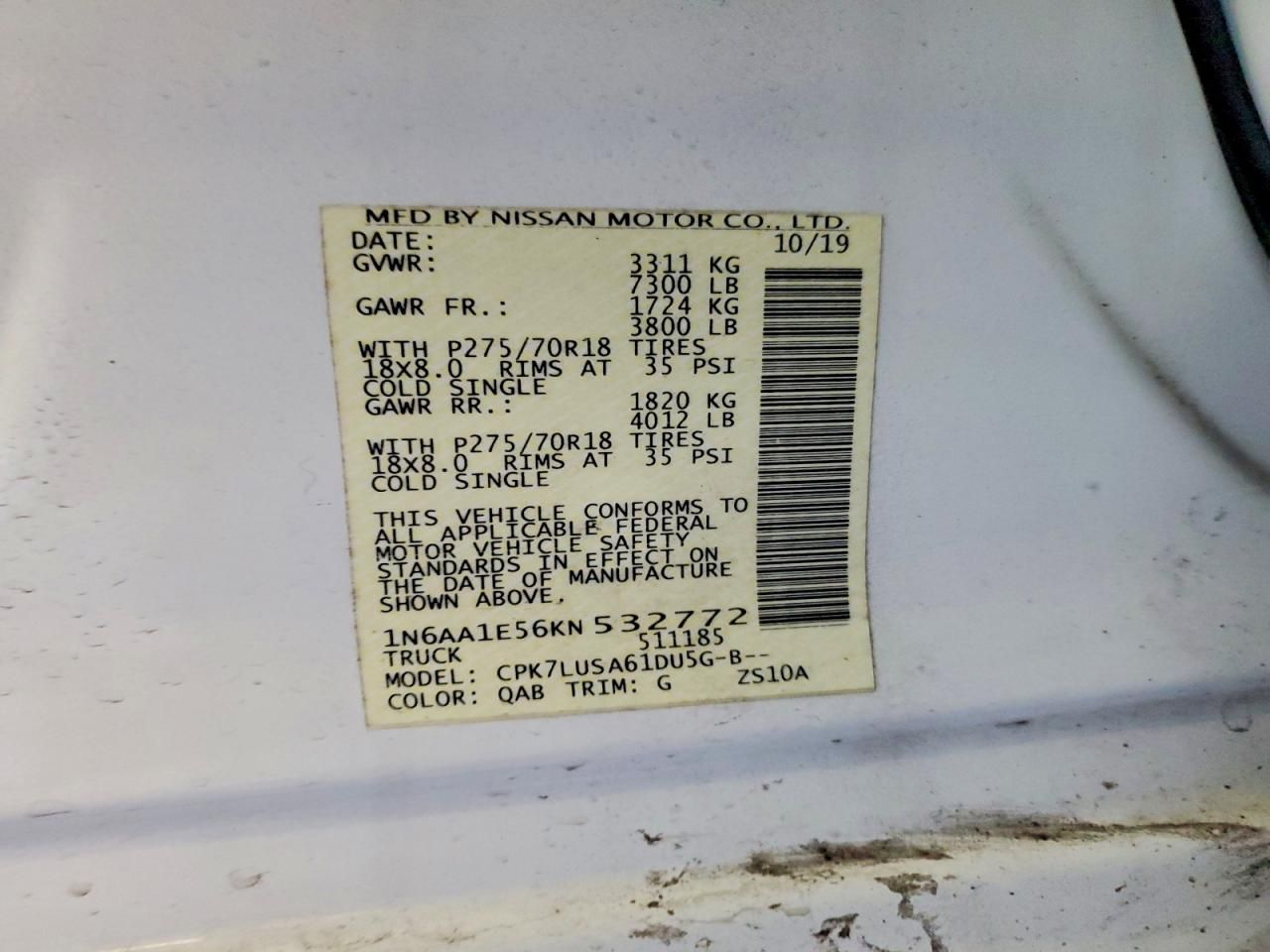 2019 Nissan Titan sv