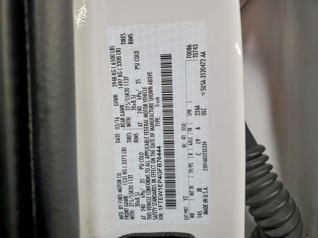 2016 Ford F150 Supercrew