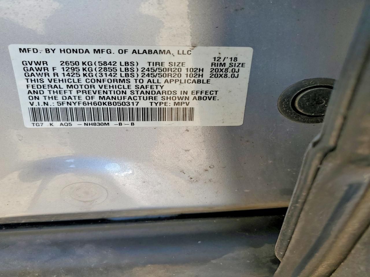 2019 Honda Pilot Touring