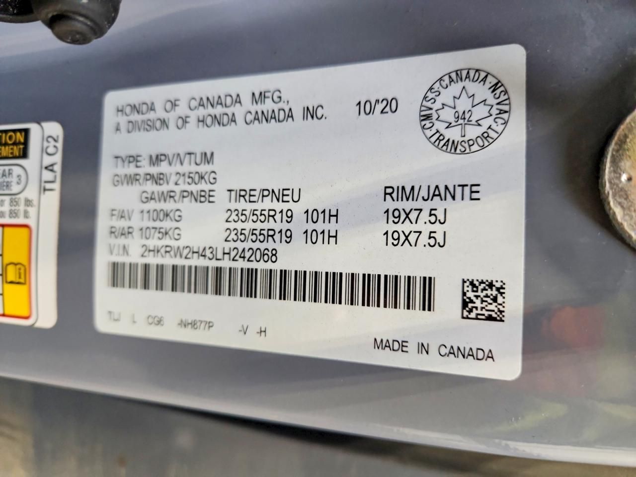 2020 Honda Cr-v Sport