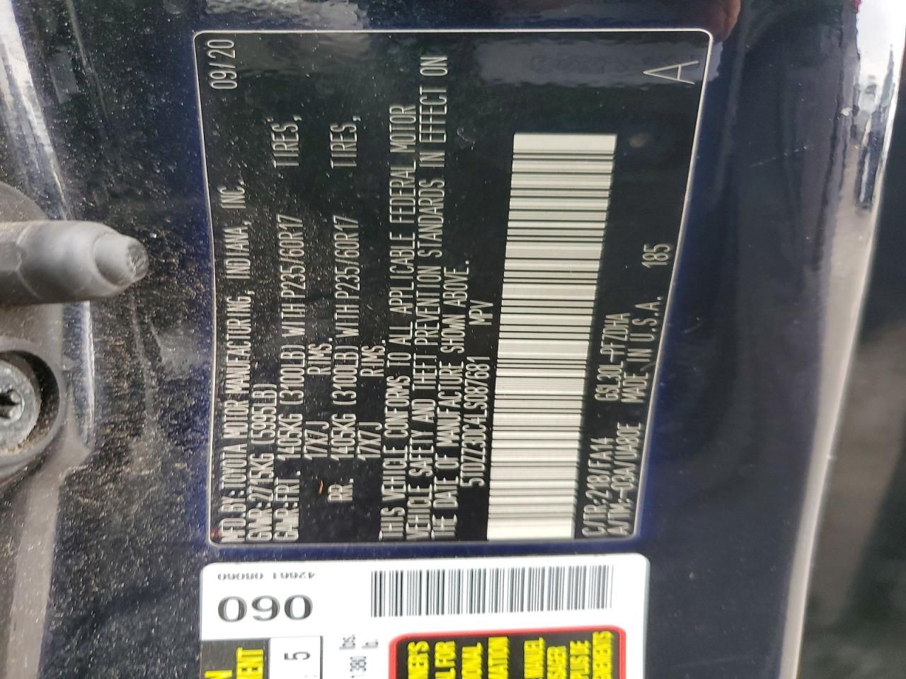 2020 Toyota Sienna l