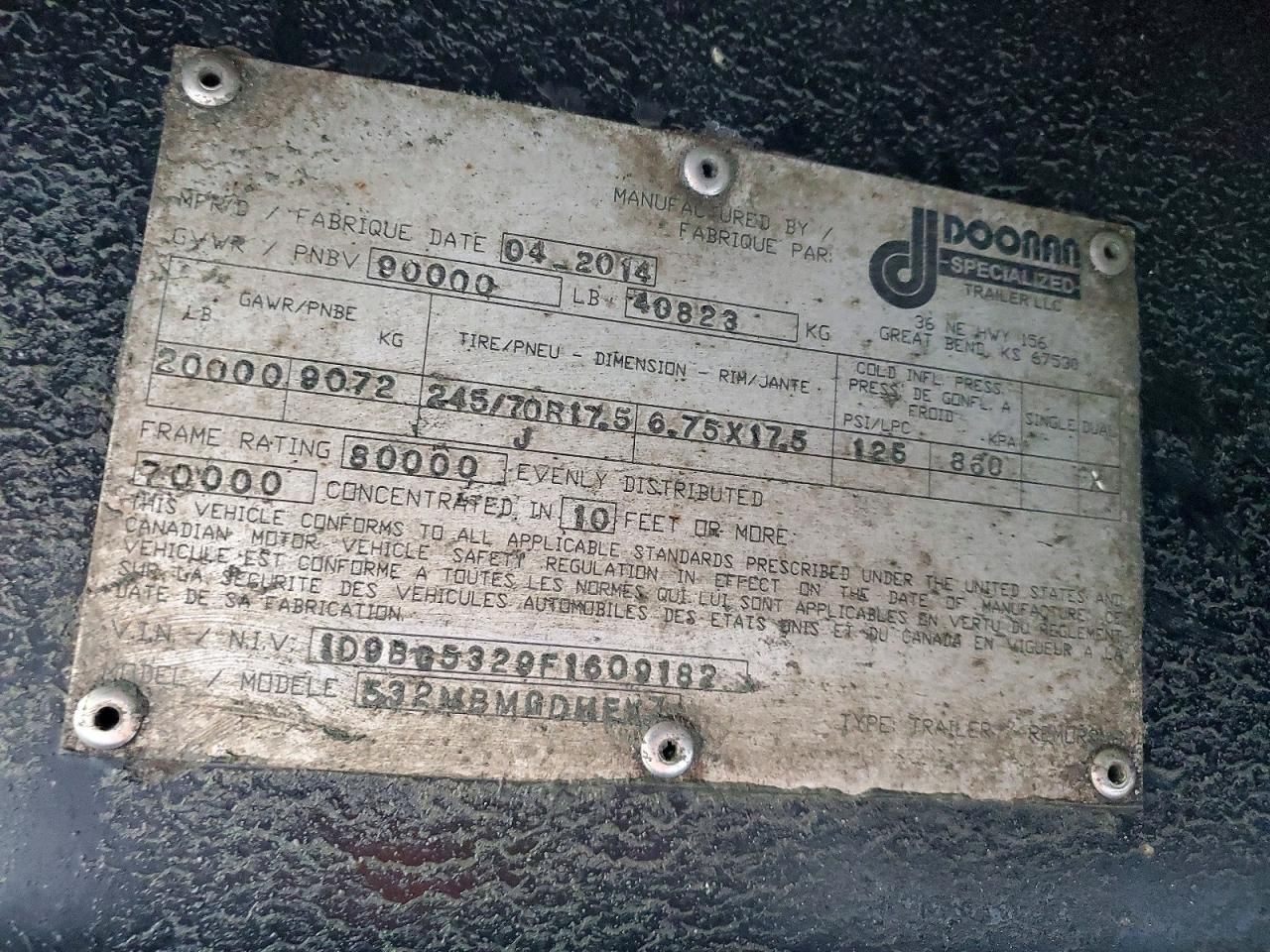 2015 Doonan Drop Deck Trailer