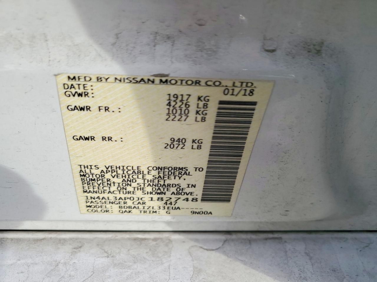 2018 Nissan Altima 2.5