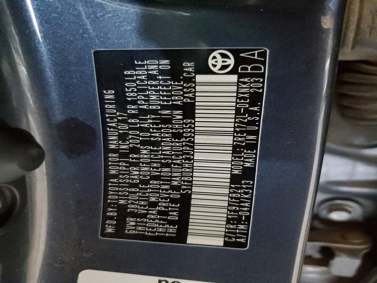 2018 Toyota Corolla l