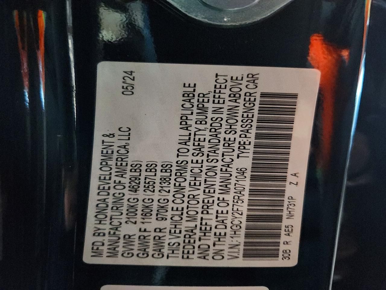 2024 Honda Accord Hybrid Sport-l