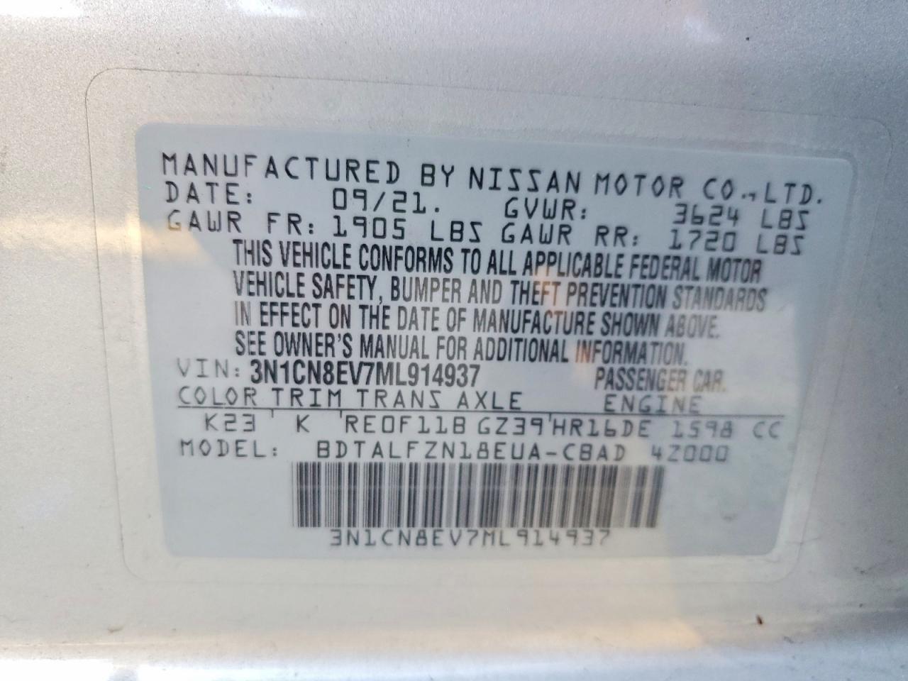 2021 Nissan Versa sv