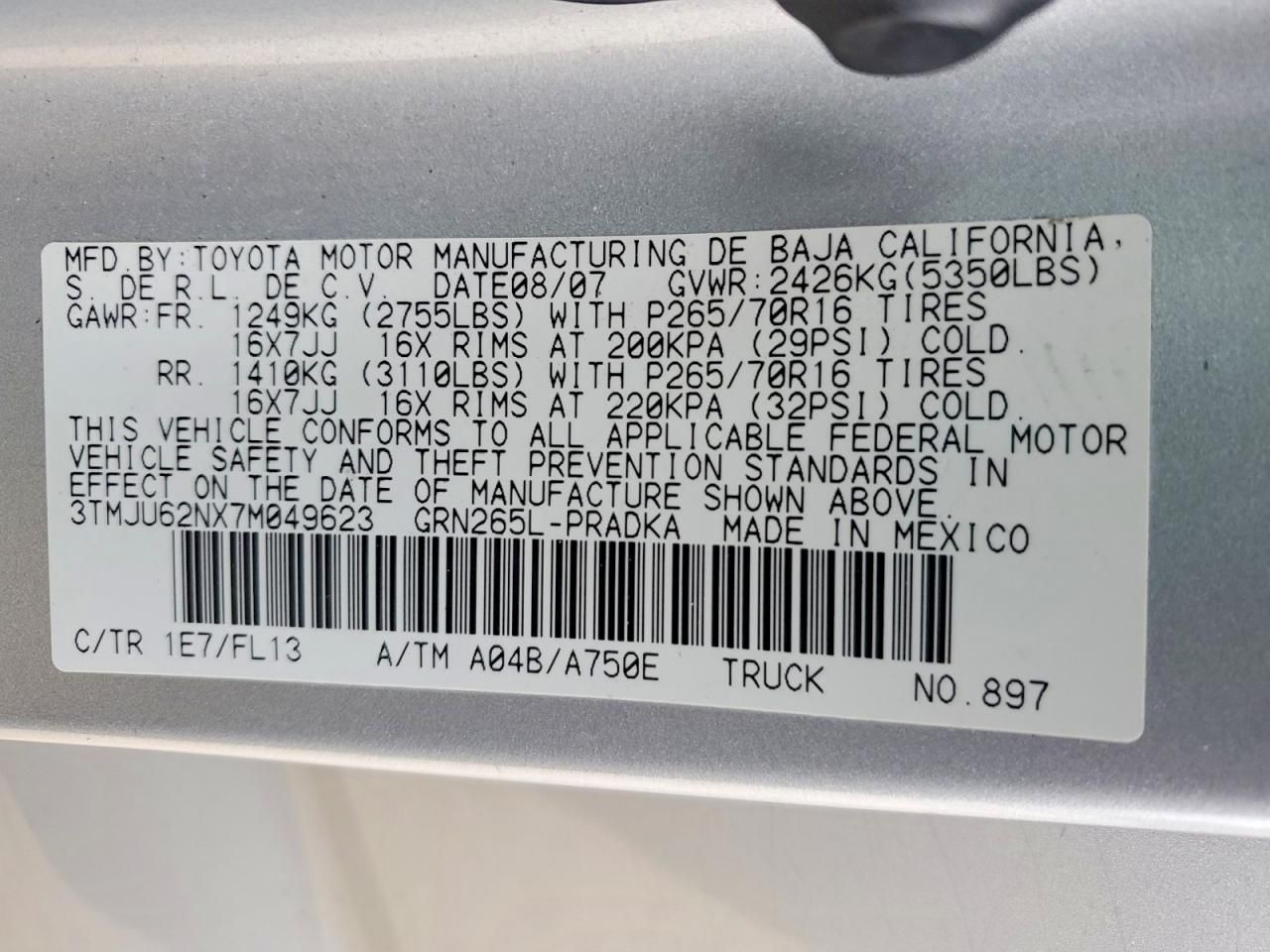 2007 Toyota Tacoma Double cab Prerunner