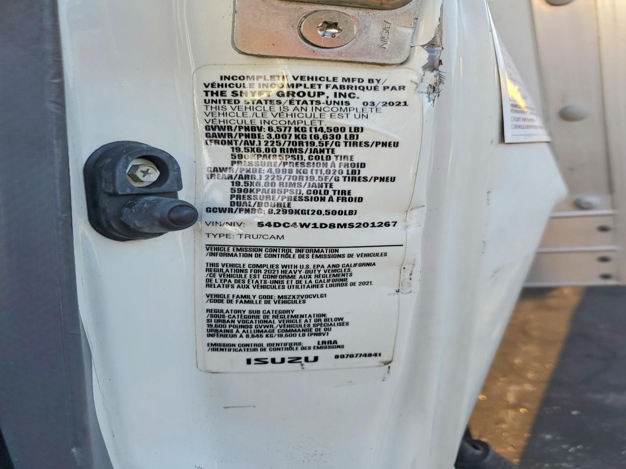 2021 Isuzu NPR BOX Truck