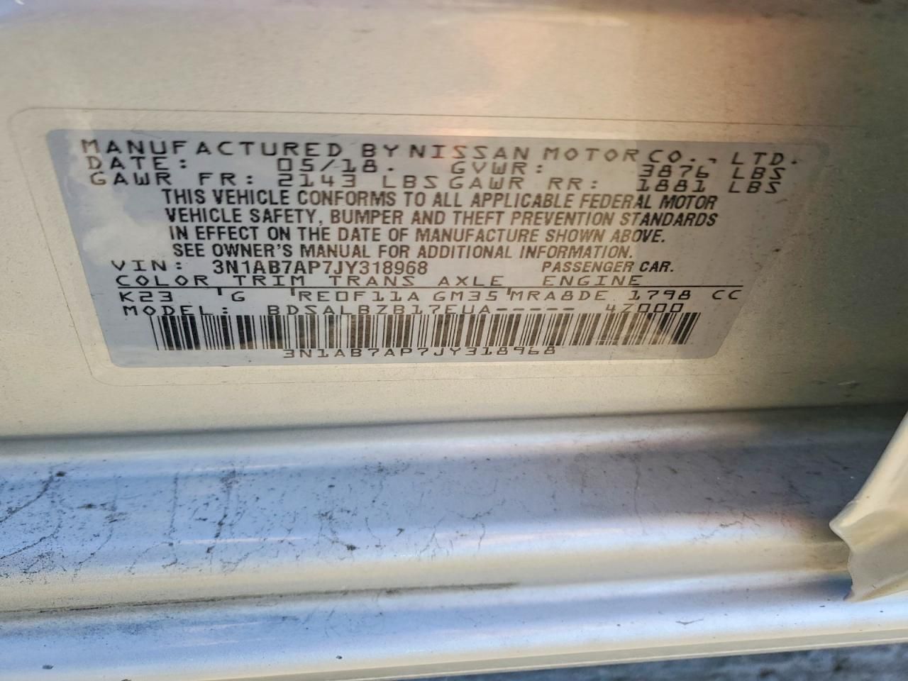 2018 Nissan Sentra s