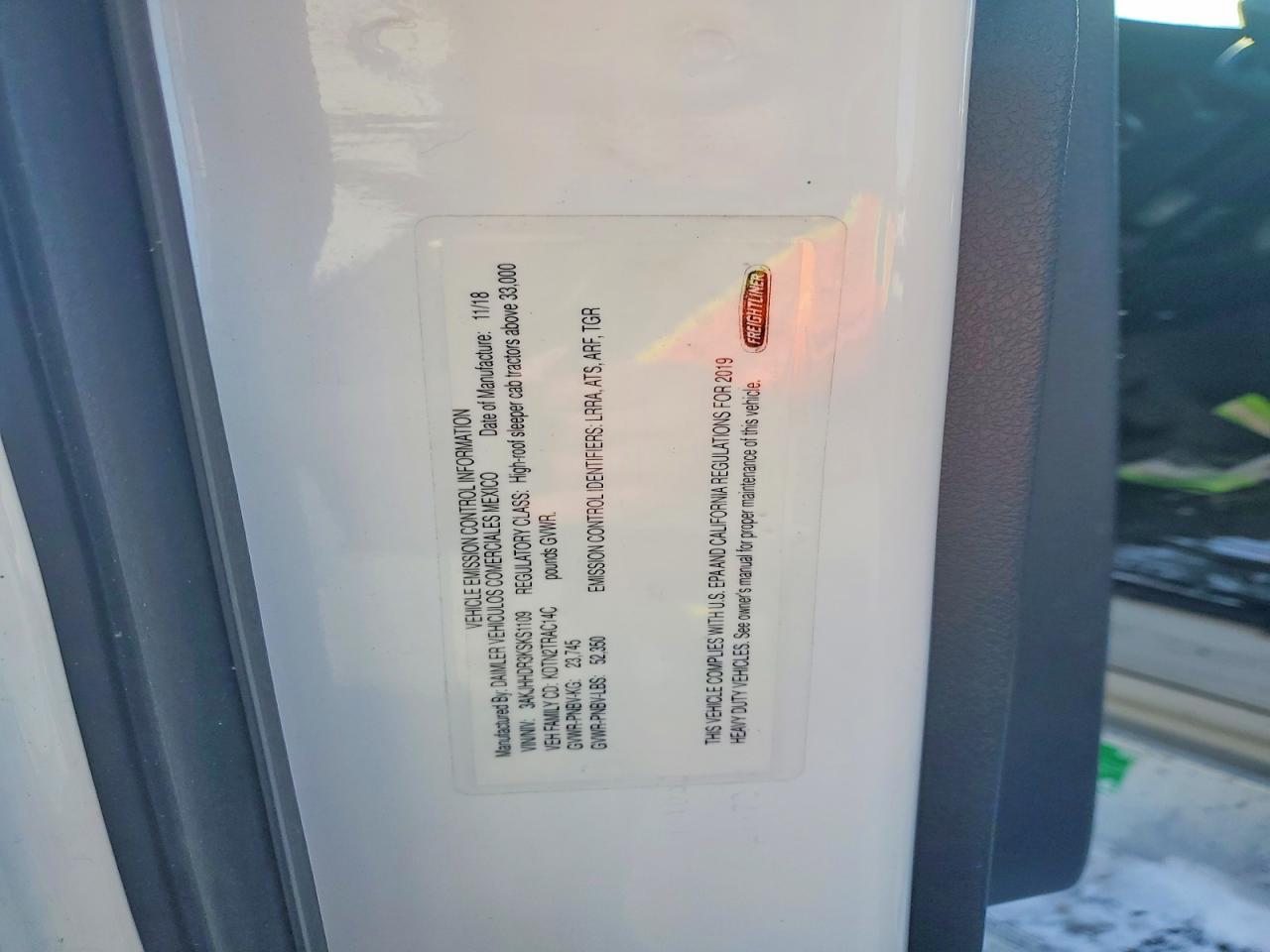 2019 Freigliner 2019 Freightliner Cascadia Semi Truck