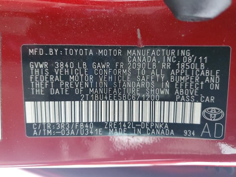 2011 Toyota 2011 Toyt Corolla le