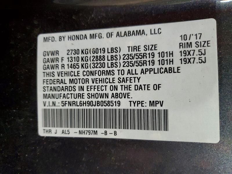 2018 Honda Odyssey Elite