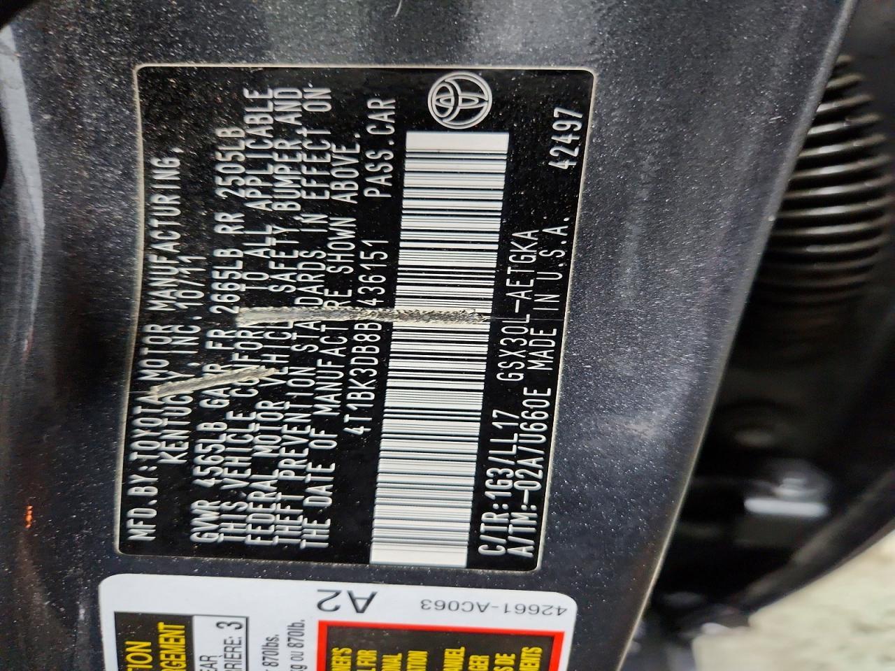 2011 Toyota Avalon Base