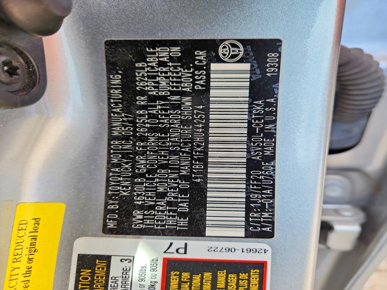 2017 Toyota Camry le