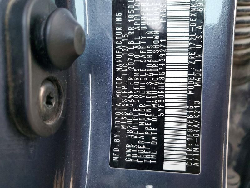 2016 Toyota Corolla l