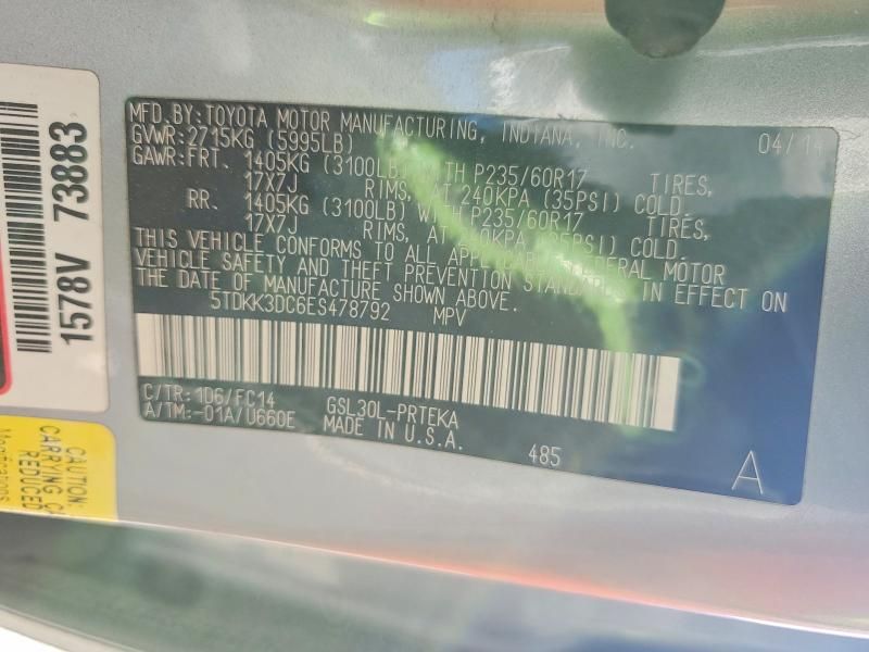 2014 Toyota Sienna le