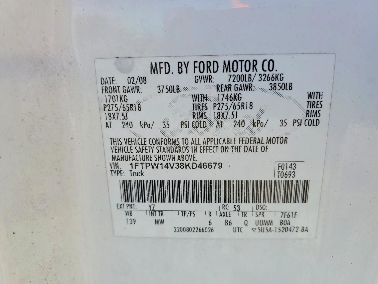 2008 Ford F150 Supercrew