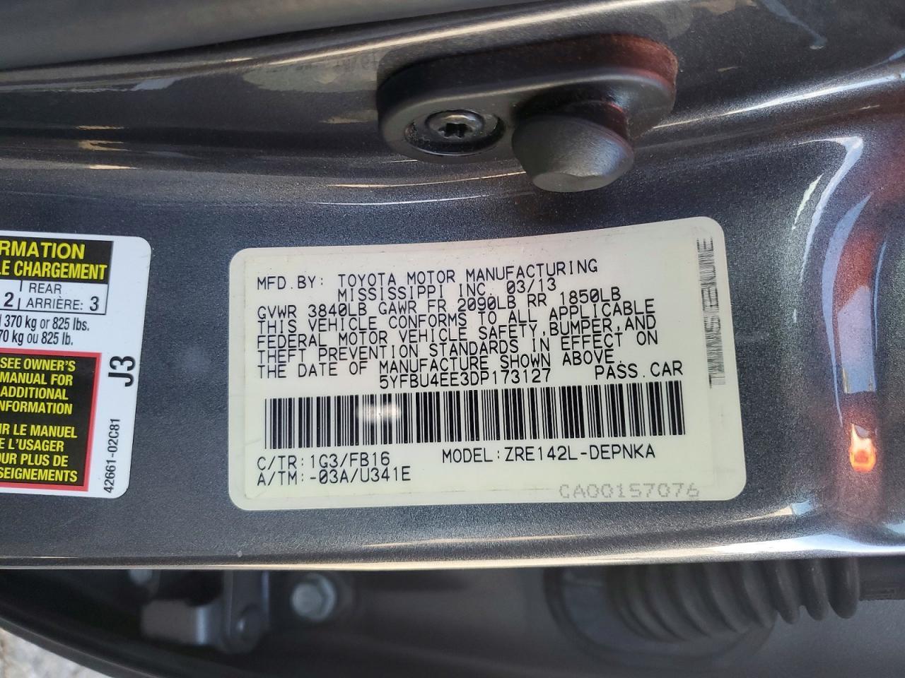 2013 Toyota Corolla le