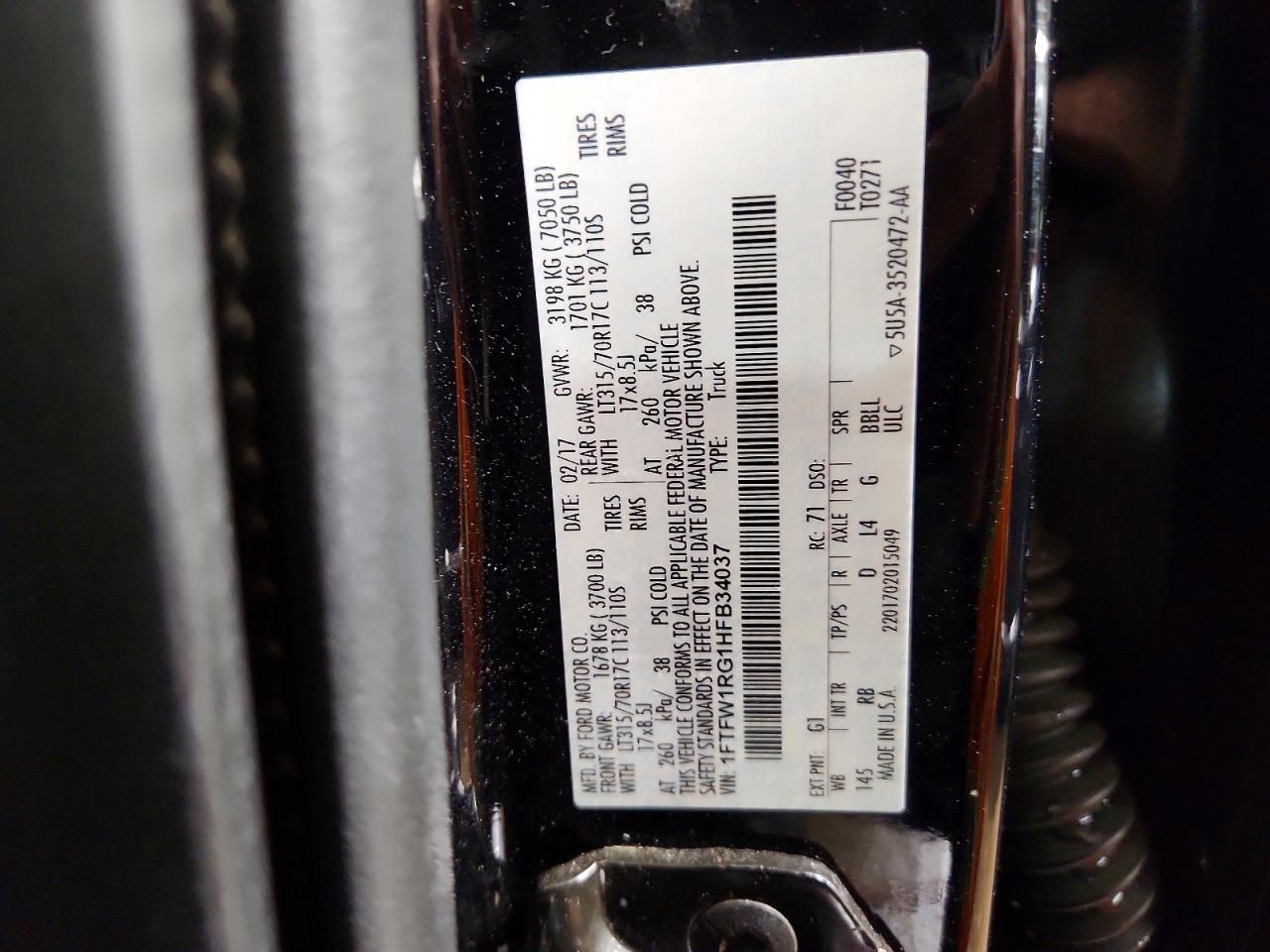 2017 Ford F150 Raptor