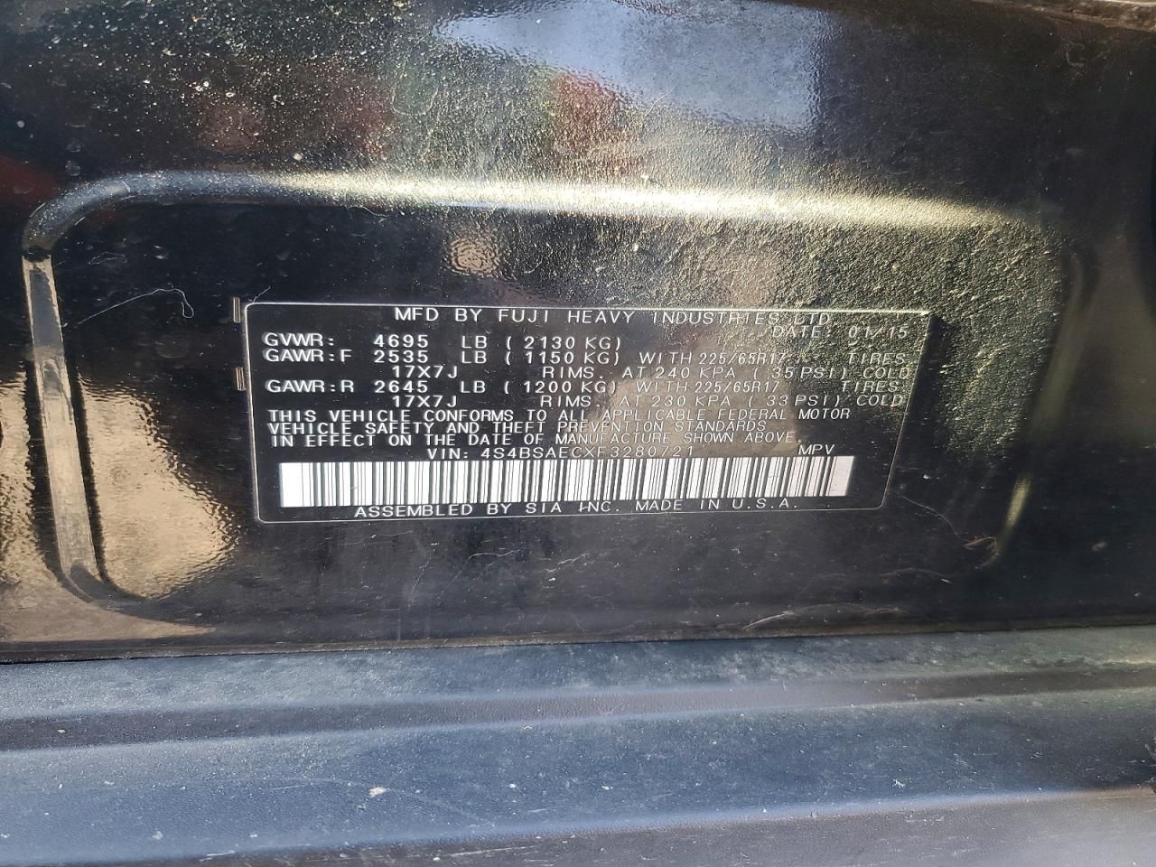 2015 Subaru Outback 2.5i Premium